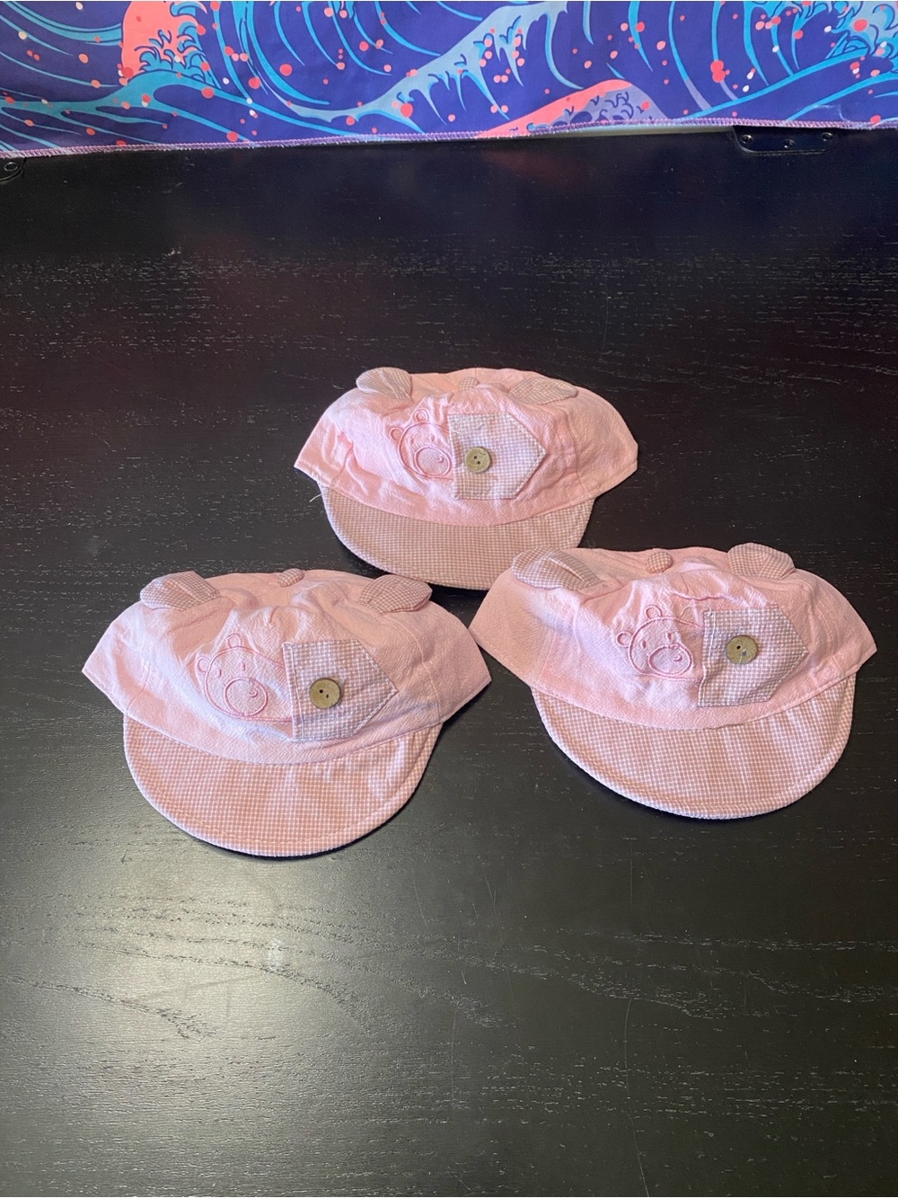 Kids Pink Cotton Cap with Button Accent